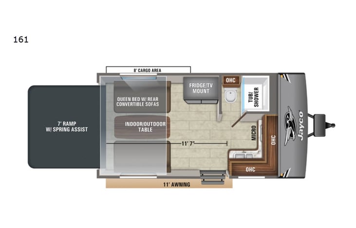 Representative floor plan provided by a trusted RVshare partner.