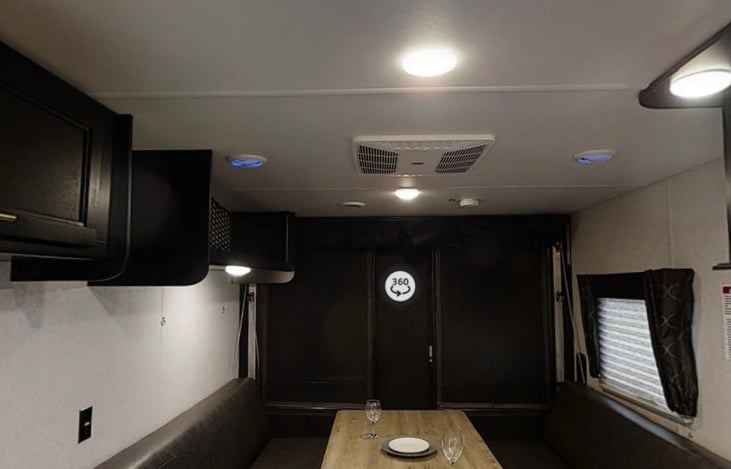 Dining area and cabinets