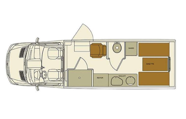Representative floor plan provided by a trusted RVshare partner.