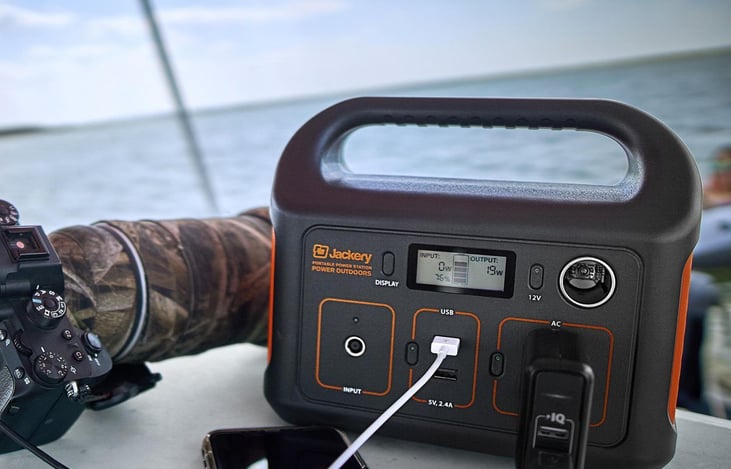Jackery rechargeable generator- great for charging or powering devices inside or out of the RV!