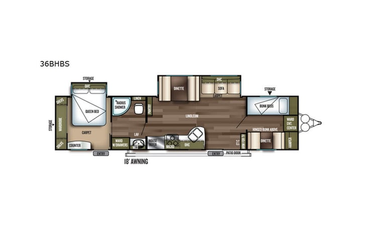 Representative floor plan provided by a trusted RVshare partner.