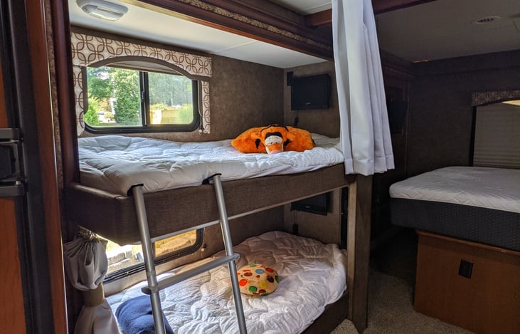 soft bunks and queen size master bed