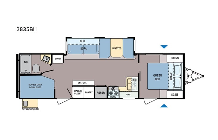 Representative floor plan provided by a trusted RVshare partner.