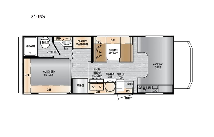 Representative floor plan provided by a trusted RVshare partner.