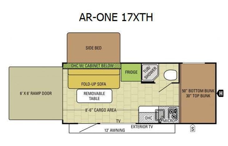 Representative floor plan provided by a trusted RVshare partner.
