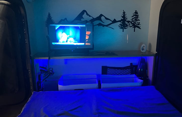 Relax at night and watch your favorite show with the included TV and Roku device.