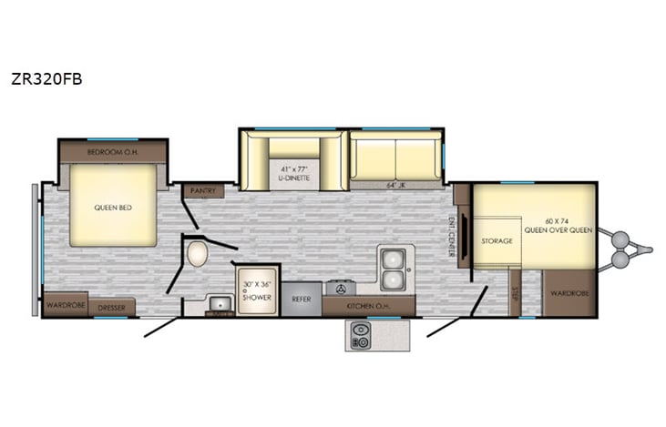 Representative floor plan provided by a trusted RVshare partner.