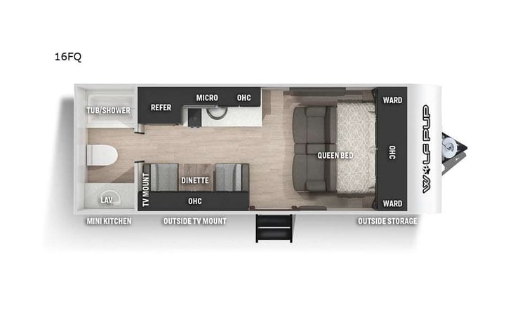 Representative floor plan provided by a trusted RVshare partner.