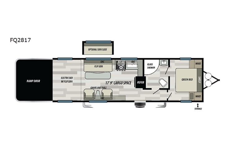Representative floor plan provided by a trusted RVshare partner.