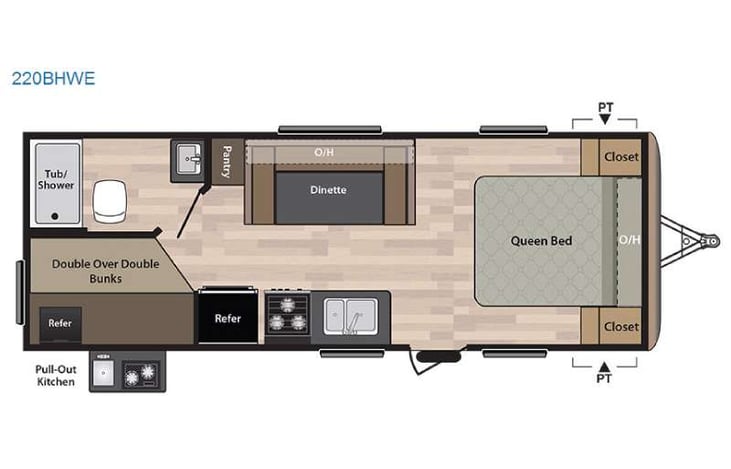 Representative floor plan provided by a trusted RVshare partner.