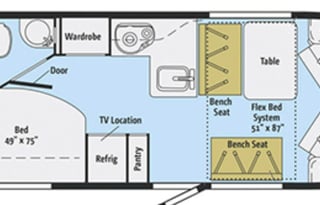 Trendy Winnie, sleeps 6, like a camper van