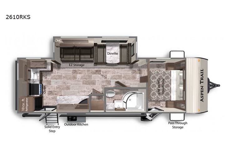 Representative floor plan provided by a trusted RVshare partner.