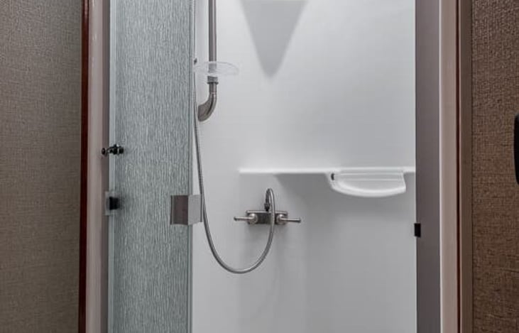 Bath and a 1/2 provides additional room in the shower and sink area.