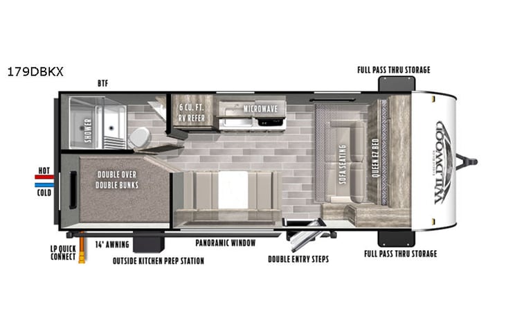 Representative floor plan provided by a trusted RVshare partner.