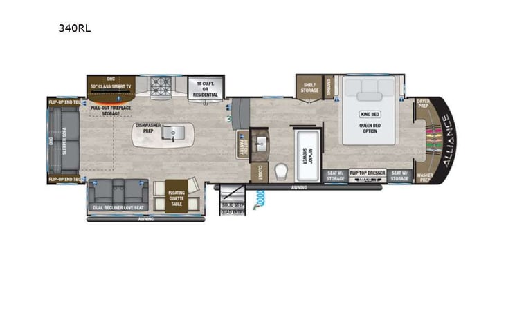 Representative floor plan provided by a trusted RVshare partner.
