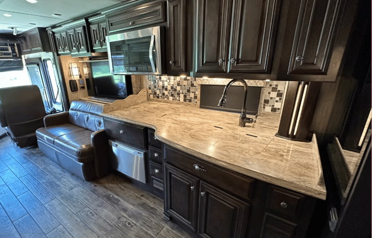 kitchen with hide away sink and stove