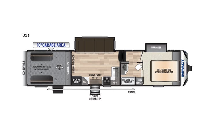 Representative floor plan provided by a trusted RVshare partner.