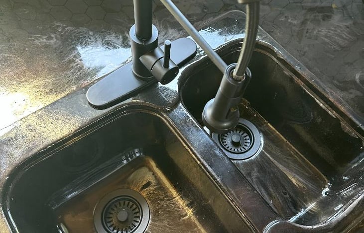 CUSTOM EPOXY SINK COUNTERS AND DINETTE TABLE