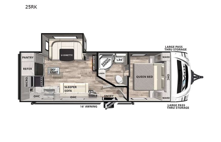 Representative floor plan provided by a trusted RVshare partner.