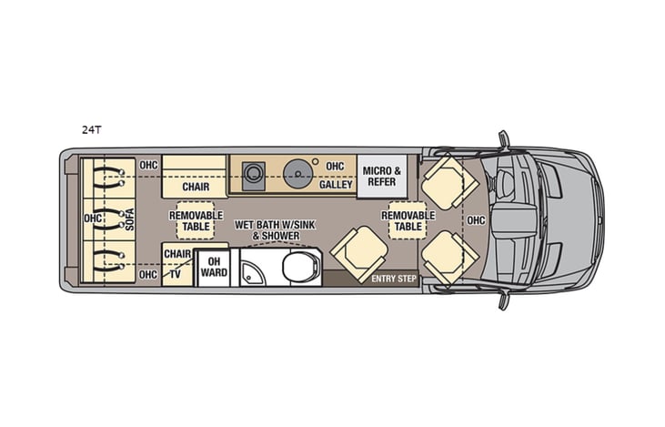 Representative floor plan provided by a trusted RVshare partner.