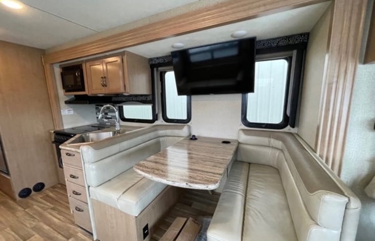 large dinette with tv