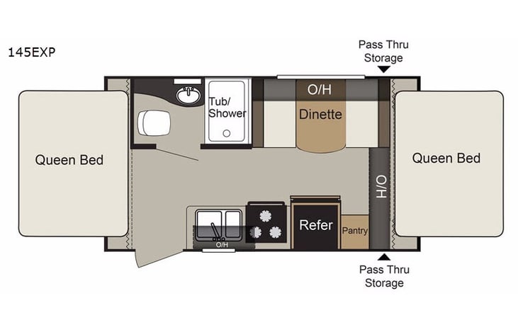 Representative floor plan provided by a trusted RVshare partner.