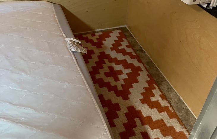 Space at the foot of the bed