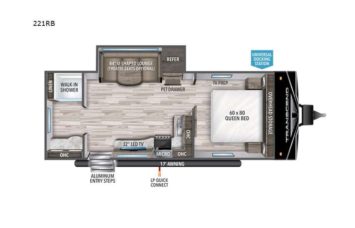Representative floor plan provided by a trusted RVshare partner.