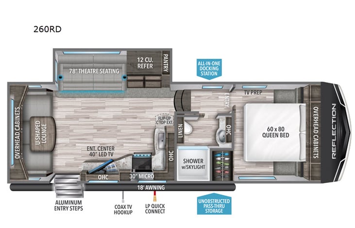 Representative floor plan provided by a trusted RVshare partner.