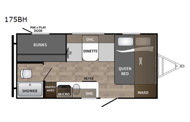 Representative floor plan provided by a trusted RVshare partner.