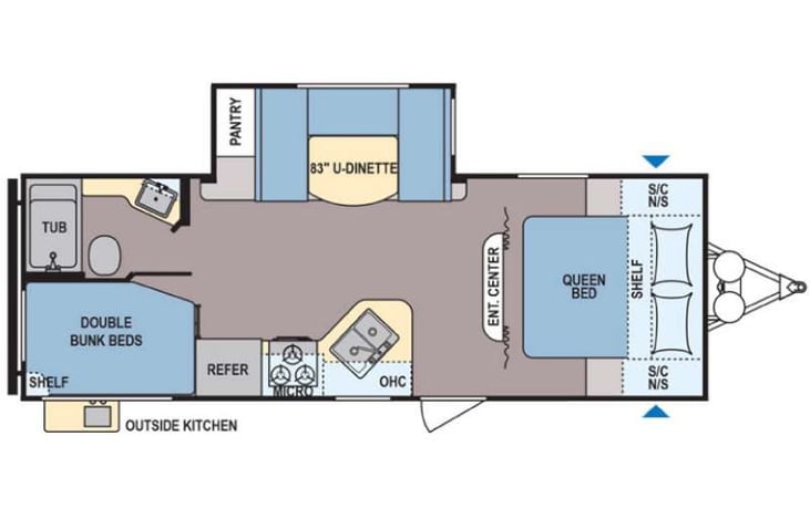 Representative floor plan provided by a trusted RVshare partner.