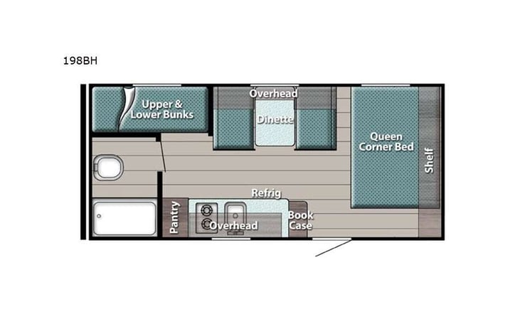 Representative floor plan provided by a trusted RVshare partner.