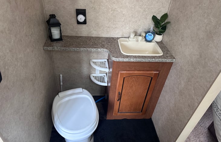 Bathroom Vanity and toliet