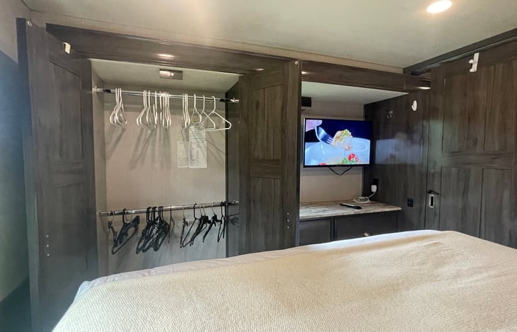 Closet Coat Hangers Provided for Guest Convenience