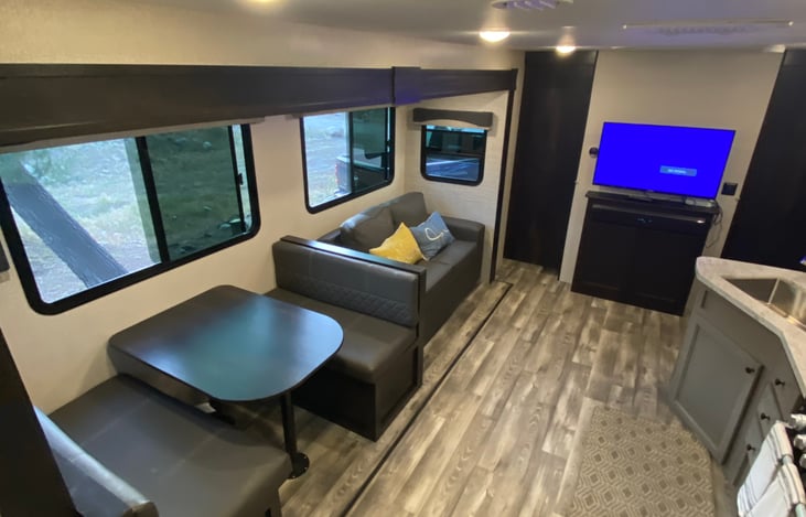 Spacious room provided by slide out