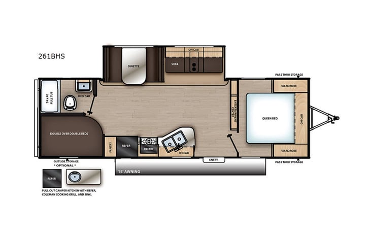 Representative floor plan provided by a trusted RVshare partner.