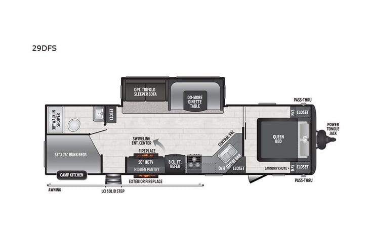 Representative floor plan provided by a trusted RVshare partner.