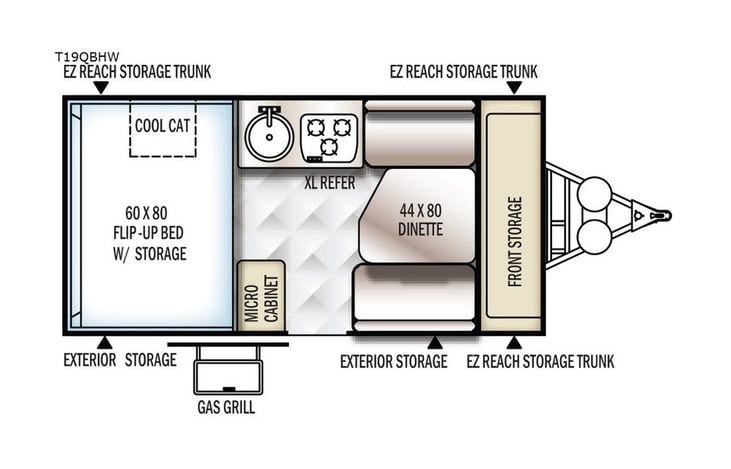 Representative floor plan provided by a trusted RVshare partner.