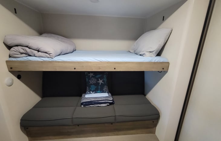 Upper Bunk and Futon Bed