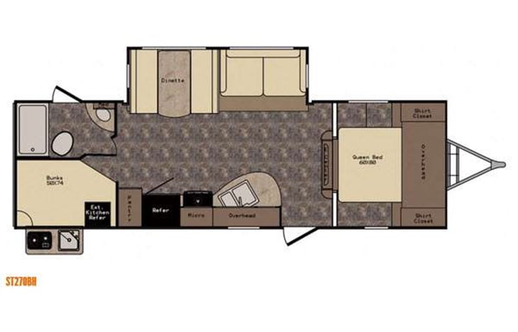 Representative floor plan provided by a trusted RVshare partner.