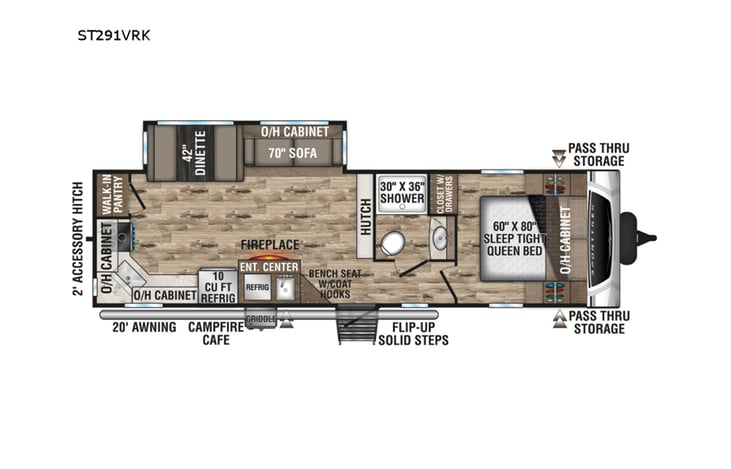 Representative floor plan provided by a trusted RVshare partner.