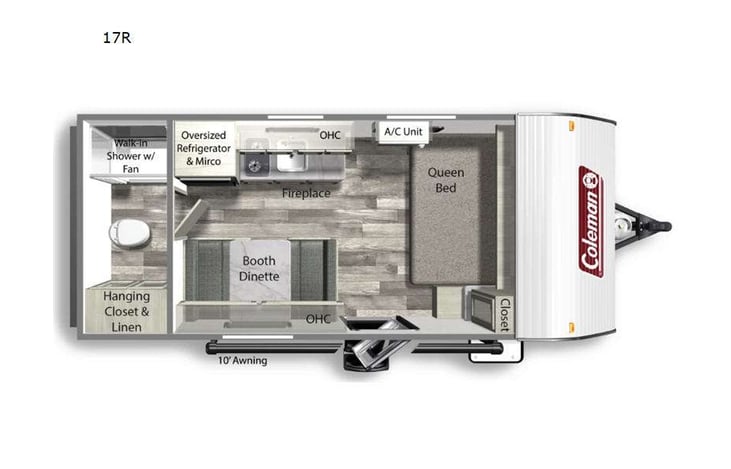Representative floor plan provided by a trusted RVshare partner.