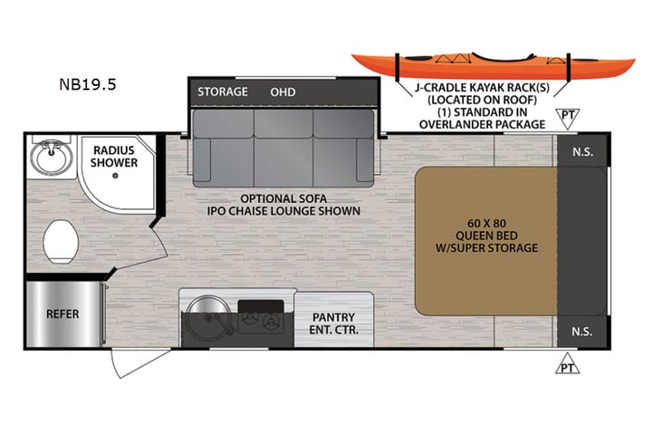 Representative floor plan provided by a trusted RVshare partner.