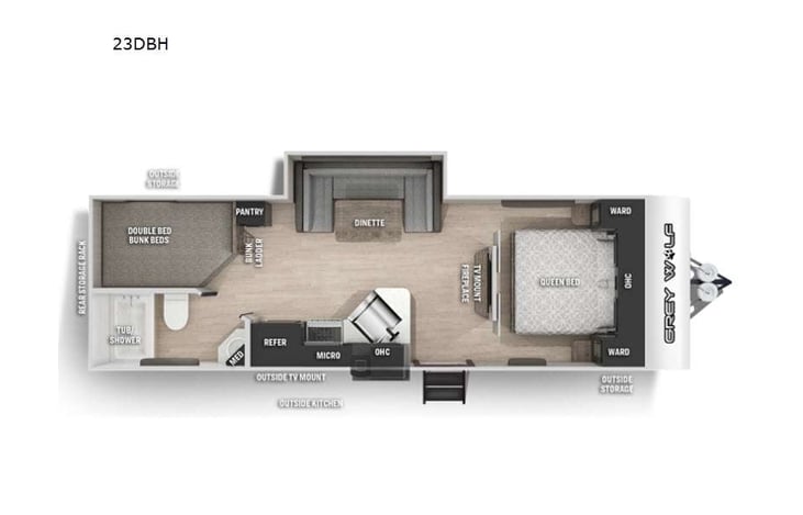 Representative floor plan provided by a trusted RVshare partner.