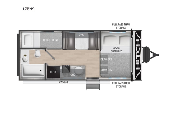 Representative floor plan provided by a trusted RVshare partner.