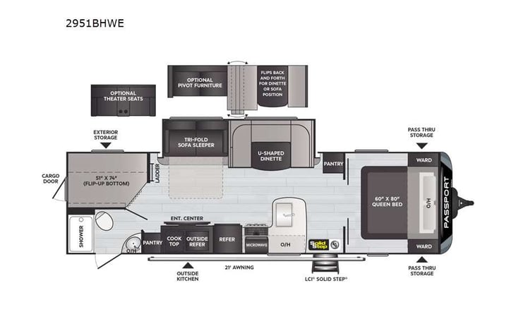 Representative floor plan provided by a trusted RVshare partner.