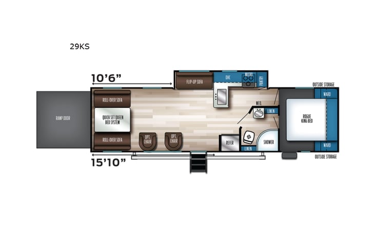 Representative floor plan provided by a trusted RVshare partner.