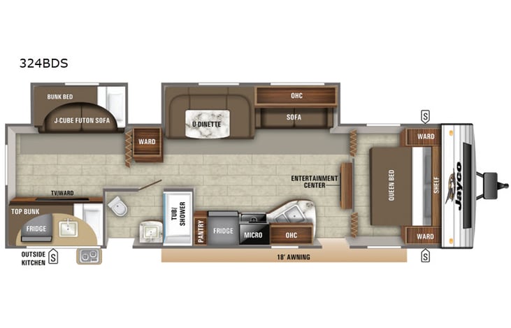 Representative floor plan provided by a trusted RVshare partner.