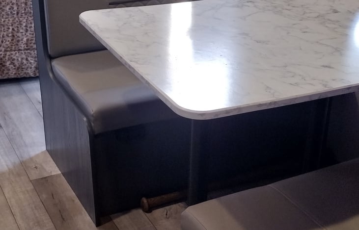 Dining table and twin bed For 1 adult or 2 children under 6 yrs old.