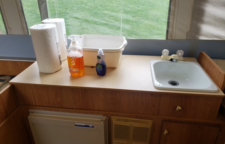 Sink and cleaning supplies